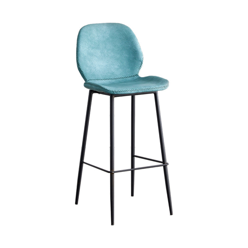 Modern Style Iron Bar Stool with Footrest Low Back Simple Bar Stool Clearhalo 'Bar Furniture' 'Bar Stools' 'bar_stools' 'furn' 'furn_bar_stools' 'furniture_bar_stools' 'Kitchen & Dining Furniture' 'kitchen&dining_furn' 'kitchen' 'kitchen_furn' Furniture' 4537378