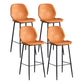 Modern Style Iron Bar Stool with Footrest Low Back Simple Bar Stool Orange 4 Piece Set Bar Stool(30"H) Clearhalo 'Bar Furniture' 'Bar Stools' 'bar_stools' 'furn' 'furn_bar_stools' 'furniture_bar_stools' 'Kitchen & Dining Furniture' 'kitchen&dining_furn' 'kitchen' 'kitchen_furn' Furniture' 4537381