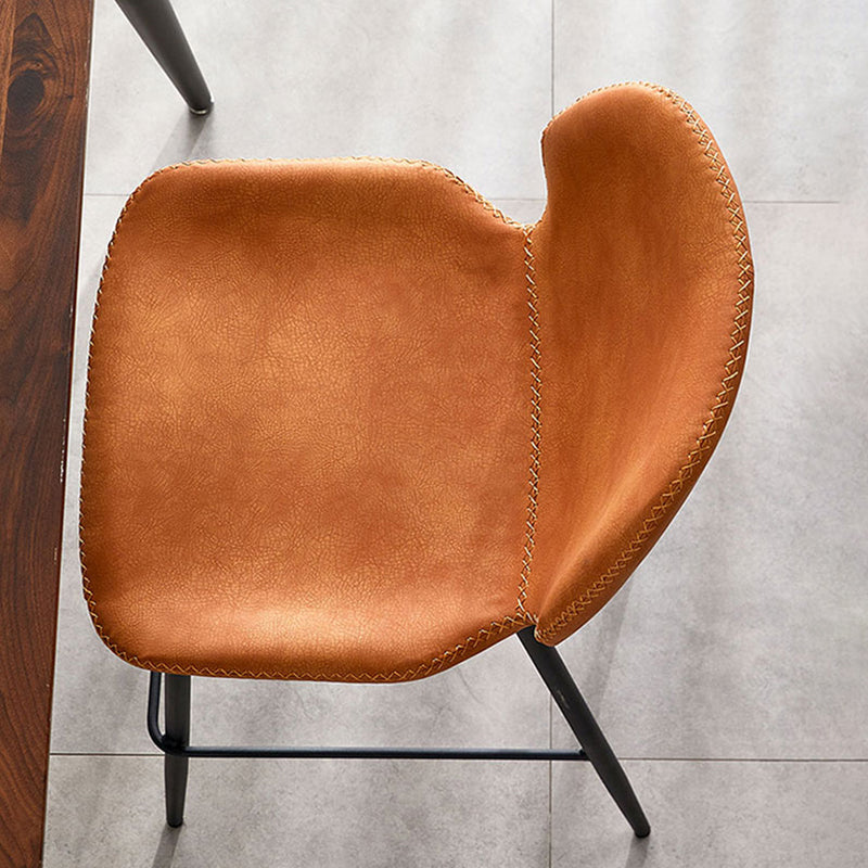 Modern Style Iron Bar Stool with Footrest Low Back Simple Bar Stool Clearhalo 'Bar Furniture' 'Bar Stools' 'bar_stools' 'furn' 'furn_bar_stools' 'furniture_bar_stools' 'Kitchen & Dining Furniture' 'kitchen&dining_furn' 'kitchen' 'kitchen_furn' Furniture' 4537385