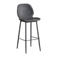 Modern Style Iron Bar Stool with Footrest Low Back Simple Bar Stool Gray Black 1 Piece Bar Stool(30"H) Clearhalo 'Bar Furniture' 'Bar Stools' 'bar_stools' 'furn' 'furn_bar_stools' 'furniture_bar_stools' 'Kitchen & Dining Furniture' 'kitchen&dining_furn' 'kitchen' 'kitchen_furn' Furniture' 4537394