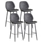 Modern Style Iron Bar Stool with Footrest Low Back Simple Bar Stool Gray Black 4 Piece Set Bar Stool(30"H) Clearhalo 'Bar Furniture' 'Bar Stools' 'bar_stools' 'furn' 'furn_bar_stools' 'furniture_bar_stools' 'Kitchen & Dining Furniture' 'kitchen&dining_furn' 'kitchen' 'kitchen_furn' Furniture' 4537396