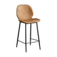 Modern Style Iron Bar Stool with Footrest Low Back Simple Bar Stool Brown 1 Piece Counter Stool(26"H) Clearhalo 'Bar Furniture' 'Bar Stools' 'bar_stools' 'furn' 'furn_bar_stools' 'furniture_bar_stools' 'Kitchen & Dining Furniture' 'kitchen&dining_furn' 'kitchen' 'kitchen_furn' Furniture' 4537397