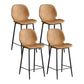 Modern Style Iron Bar Stool with Footrest Low Back Simple Bar Stool Brown 4 Piece Set Counter Stool(26"H) Clearhalo 'Bar Furniture' 'Bar Stools' 'bar_stools' 'furn' 'furn_bar_stools' 'furniture_bar_stools' 'Kitchen & Dining Furniture' 'kitchen&dining_furn' 'kitchen' 'kitchen_furn' Furniture' 4537399