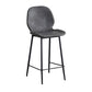 Modern Style Iron Bar Stool with Footrest Low Back Simple Bar Stool Gray Black 1 Piece Counter Stool(26"H) Clearhalo 'Bar Furniture' 'Bar Stools' 'bar_stools' 'furn' 'furn_bar_stools' 'furniture_bar_stools' 'Kitchen & Dining Furniture' 'kitchen&dining_furn' 'kitchen' 'kitchen_furn' Furniture' 4537400