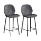 Modern Style Iron Bar Stool with Footrest Low Back Simple Bar Stool Gray Black 2 Piece Set Counter Stool(26"H) Clearhalo 'Bar Furniture' 'Bar Stools' 'bar_stools' 'furn' 'furn_bar_stools' 'furniture_bar_stools' 'Kitchen & Dining Furniture' 'kitchen&dining_furn' 'kitchen' 'kitchen_furn' Furniture' 4537401