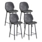 Modern Style Iron Bar Stool with Footrest Low Back Simple Bar Stool Gray Black 4 Piece Set Counter Stool(26"H) Clearhalo 'Bar Furniture' 'Bar Stools' 'bar_stools' 'furn' 'furn_bar_stools' 'furniture_bar_stools' 'Kitchen & Dining Furniture' 'kitchen&dining_furn' 'kitchen' 'kitchen_furn' Furniture' 4537402