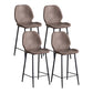 Modern Style Iron Bar Stool with Footrest Low Back Simple Bar Stool Gray Purple 4 Piece Set Counter Stool(26"H) Clearhalo 'Bar Furniture' 'Bar Stools' 'bar_stools' 'furn' 'furn_bar_stools' 'furniture_bar_stools' 'Kitchen & Dining Furniture' 'kitchen&dining_furn' 'kitchen' 'kitchen_furn' Furniture' 4537408