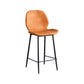 Modern Style Iron Bar Stool with Footrest Low Back Simple Bar Stool Orange 1 Piece Counter Stool(26"H) Clearhalo 'Bar Furniture' 'Bar Stools' 'bar_stools' 'furn' 'furn_bar_stools' 'furniture_bar_stools' 'Kitchen & Dining Furniture' 'kitchen&dining_furn' 'kitchen' 'kitchen_furn' Furniture' 4537409