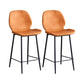 Modern Style Iron Bar Stool with Footrest Low Back Simple Bar Stool Orange 2 Piece Set Counter Stool(26"H) Clearhalo 'Bar Furniture' 'Bar Stools' 'bar_stools' 'furn' 'furn_bar_stools' 'furniture_bar_stools' 'Kitchen & Dining Furniture' 'kitchen&dining_furn' 'kitchen' 'kitchen_furn' Furniture' 4537410