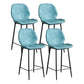 Modern Style Iron Bar Stool with Footrest Low Back Simple Bar Stool Blue 4 Piece Set Counter Stool(26"H) Clearhalo 'Bar Furniture' 'Bar Stools' 'bar_stools' 'furn' 'furn_bar_stools' 'furniture_bar_stools' 'Kitchen & Dining Furniture' 'kitchen&dining_furn' 'kitchen' 'kitchen_furn' Furniture' 4537414