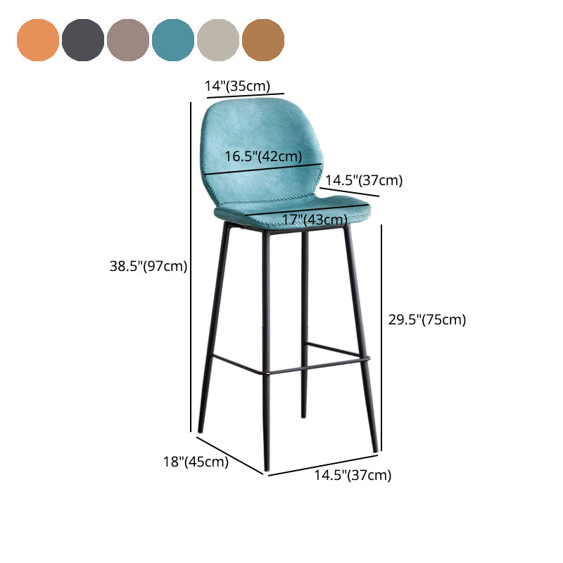Modern Style Iron Bar Stool with Footrest Low Back Simple Bar Stool Clearhalo 'Bar Furniture' 'Bar Stools' 'bar_stools' 'furn' 'furn_bar_stools' 'furniture_bar_stools' 'Kitchen & Dining Furniture' 'kitchen&dining_furn' 'kitchen' 'kitchen_furn' Furniture' 4537416