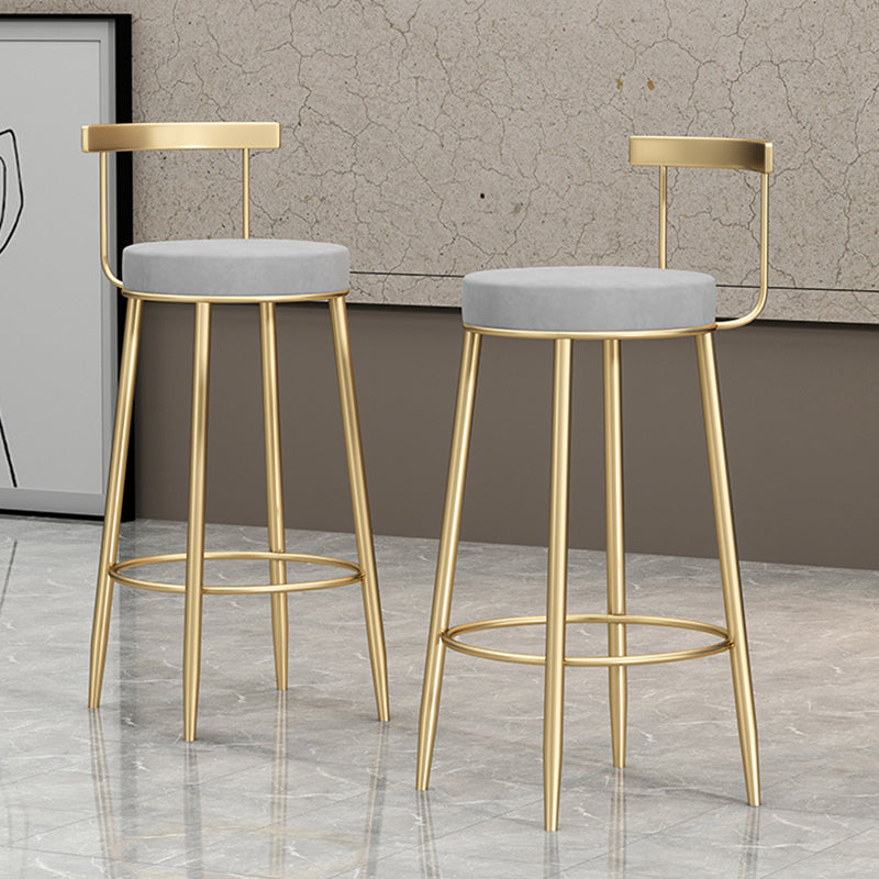 Modern Style Iron Bar Stool with Footrest Low Back Milk Tea Shop Simple Bar Stool Clearhalo 'Bar Furniture' 'Bar Stools' 'bar_stools' 'furn' 'furn_bar_stools' 'furniture_bar_stools' 'Kitchen & Dining Furniture' 'kitchen&dining_furn' 'kitchen' 'kitchen_furn' Furniture' 4537417