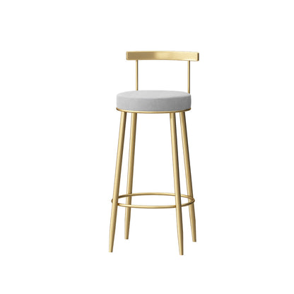 Modern Style Iron Bar Stool with Footrest Low Back Milk Tea Shop Simple Bar Stool 1 Piece Clearhalo 'Bar Furniture' 'Bar Stools' 'bar_stools' 'furn' 'furn_bar_stools' 'furniture_bar_stools' 'Kitchen & Dining Furniture' 'kitchen&dining_furn' 'kitchen' 'kitchen_furn' Furniture' 4537418