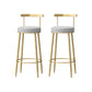 Modern Style Iron Bar Stool with Footrest Low Back Milk Tea Shop Simple Bar Stool 2 Piece Set Clearhalo 'Bar Furniture' 'Bar Stools' 'bar_stools' 'furn' 'furn_bar_stools' 'furniture_bar_stools' 'Kitchen & Dining Furniture' 'kitchen&dining_furn' 'kitchen' 'kitchen_furn' Furniture' 4537419