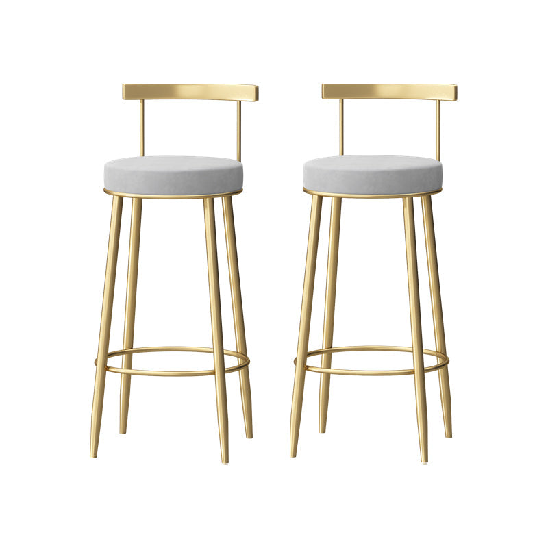Modern Style Iron Bar Stool with Footrest Low Back Milk Tea Shop Simple Bar Stool 2 Piece Set Clearhalo 'Bar Furniture' 'Bar Stools' 'bar_stools' 'furn' 'furn_bar_stools' 'furniture_bar_stools' 'Kitchen & Dining Furniture' 'kitchen&dining_furn' 'kitchen' 'kitchen_furn' Furniture' 4537419