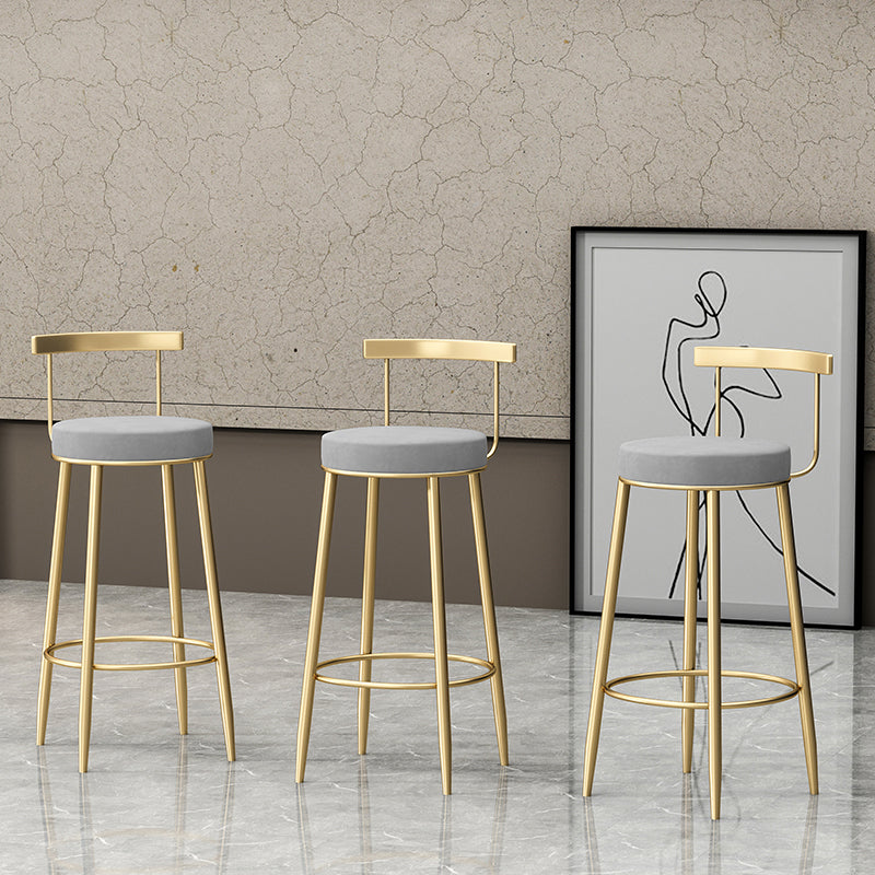Modern Style Iron Bar Stool with Footrest Low Back Milk Tea Shop Simple Bar Stool Clearhalo 'Bar Furniture' 'Bar Stools' 'bar_stools' 'furn' 'furn_bar_stools' 'furniture_bar_stools' 'Kitchen & Dining Furniture' 'kitchen&dining_furn' 'kitchen' 'kitchen_furn' Furniture' 4537420