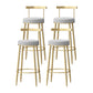 Modern Style Iron Bar Stool with Footrest Low Back Milk Tea Shop Simple Bar Stool 4 Piece Set Clearhalo 'Bar Furniture' 'Bar Stools' 'bar_stools' 'furn' 'furn_bar_stools' 'furniture_bar_stools' 'Kitchen & Dining Furniture' 'kitchen&dining_furn' 'kitchen' 'kitchen_furn' Furniture' 4537421
