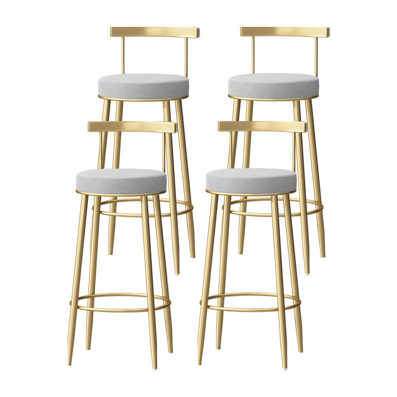 Modern Style Iron Bar Stool with Footrest Low Back Milk Tea Shop Simple Bar Stool 4 Piece Set Clearhalo 'Bar Furniture' 'Bar Stools' 'bar_stools' 'furn' 'furn_bar_stools' 'furniture_bar_stools' 'Kitchen & Dining Furniture' 'kitchen&dining_furn' 'kitchen' 'kitchen_furn' Furniture' 4537421