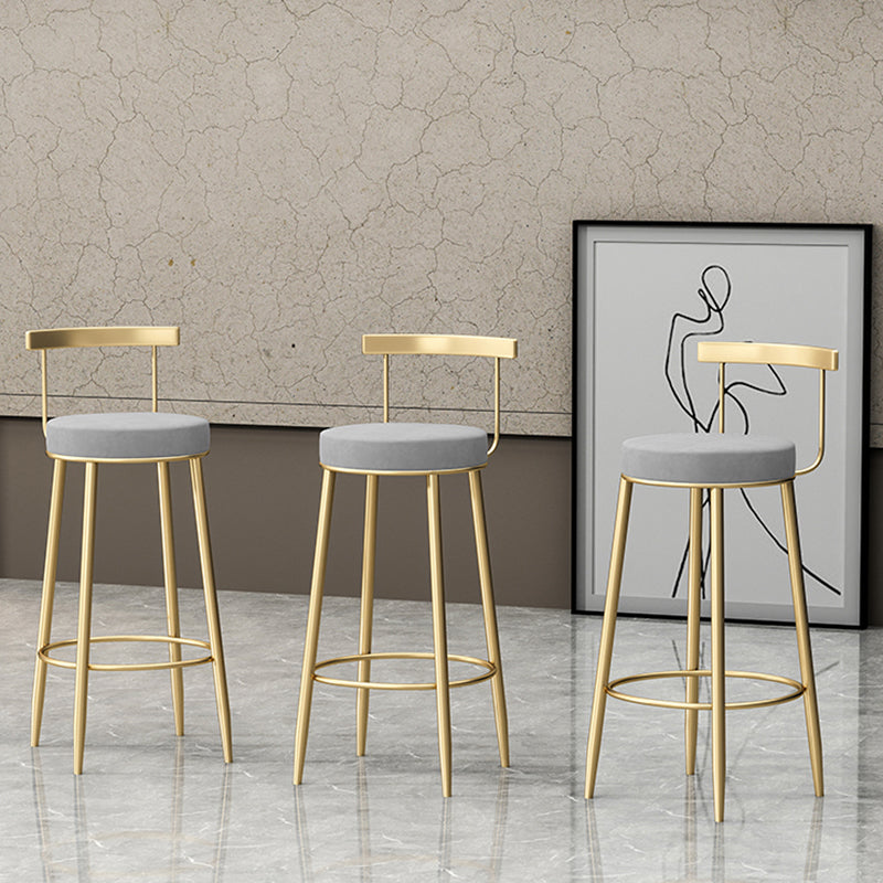 Modern Style Iron Bar Stool with Footrest Low Back Milk Tea Shop Simple Bar Stool Clearhalo 'Bar Furniture' 'Bar Stools' 'bar_stools' 'furn' 'furn_bar_stools' 'furniture_bar_stools' 'Kitchen & Dining Furniture' 'kitchen&dining_furn' 'kitchen' 'kitchen_furn' Furniture' 4537427