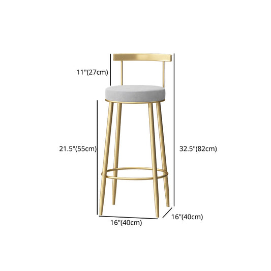 Modern Style Iron Bar Stool with Footrest Low Back Milk Tea Shop Simple Bar Stool Clearhalo 'Bar Furniture' 'Bar Stools' 'bar_stools' 'furn' 'furn_bar_stools' 'furniture_bar_stools' 'Kitchen & Dining Furniture' 'kitchen&dining_furn' 'kitchen' 'kitchen_furn' Furniture' 4537429