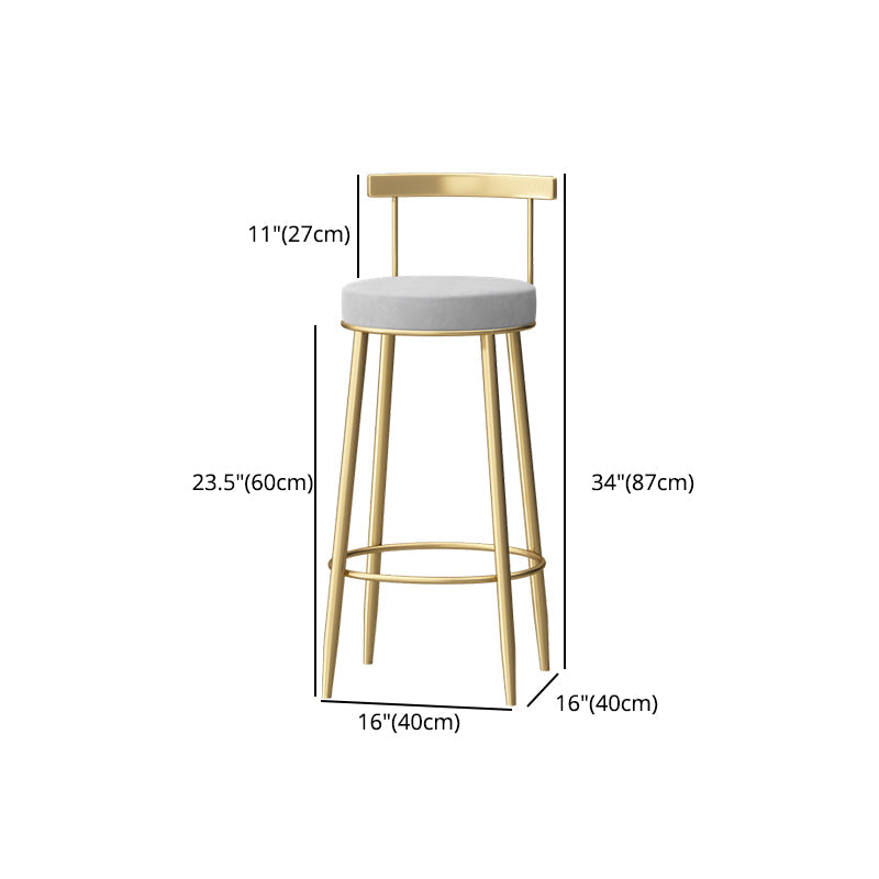 Modern Style Iron Bar Stool with Footrest Low Back Milk Tea Shop Simple Bar Stool Clearhalo 'Bar Furniture' 'Bar Stools' 'bar_stools' 'furn' 'furn_bar_stools' 'furniture_bar_stools' 'Kitchen & Dining Furniture' 'kitchen&dining_furn' 'kitchen' 'kitchen_furn' Furniture' 4537430