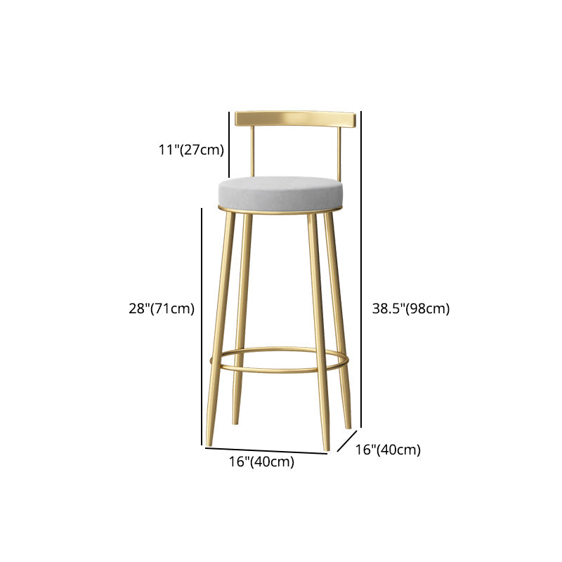 Modern Style Iron Bar Stool with Footrest Low Back Milk Tea Shop Simple Bar Stool Clearhalo 'Bar Furniture' 'Bar Stools' 'bar_stools' 'furn' 'furn_bar_stools' 'furniture_bar_stools' 'Kitchen & Dining Furniture' 'kitchen&dining_furn' 'kitchen' 'kitchen_furn' Furniture' 4537432
