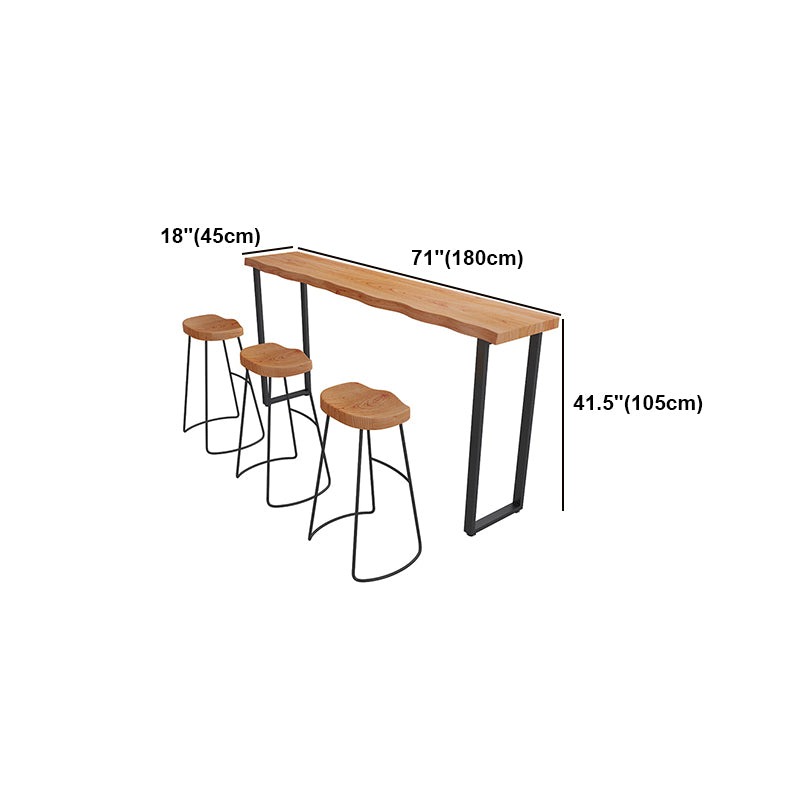 Brown Modern Style Specialty Table Solid Wood and Metal Coffee Shop Bar Table Clearhalo 'Bar Furniture' 'Bar Tables' 'bar_tables' 'furn' 'furn_bar_tables' 'Furniture' 'furniture_bar_tables' 'Kitchen & Dining Furniture' 4537450