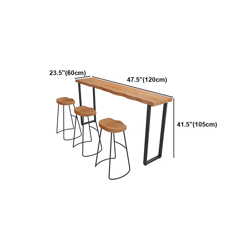 Brown Modern Style Specialty Table Solid Wood and Metal Coffee Shop Bar Table Clearhalo 'Bar Furniture' 'Bar Tables' 'bar_tables' 'furn' 'furn_bar_tables' 'Furniture' 'furniture_bar_tables' 'Kitchen & Dining Furniture' 4537455