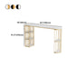Glam Marble Bar Table with Specialty Table Top Gold Double Pedestal Table - 42" H Clearhalo 'Bar Furniture' 'Bar Tables' 'bar_tables' 'furn' 'furn_bar_tables' 'Furniture' 'furniture_bar_tables' 'Kitchen & Dining Furniture' 4537470