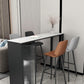White Modern Style Table in Faux Marble and Metal with Shelf Bar Table White-Gold Without Chairs Clearhalo 'Bar Furniture' 'Bar Tables' 'bar_tables' 'furn' 'furn_bar_tables' 'Furniture' 'furniture_bar_tables' 'Kitchen & Dining Furniture' 4537493