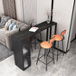 White Modern Style Table in Faux Marble and Metal with Shelf Bar Table 78.7"L x 15.7"W x 41.3"H Black Without Chairs Clearhalo 'Bar Furniture' 'Bar Tables' 'bar_tables' 'furn' 'furn_bar_tables' 'Furniture' 'furniture_bar_tables' 'Kitchen & Dining Furniture' 4537494
