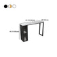 White Modern Style Table in Faux Marble and Metal with Shelf Bar Table Clearhalo 'Bar Furniture' 'Bar Tables' 'bar_tables' 'furn' 'furn_bar_tables' 'Furniture' 'furniture_bar_tables' 'Kitchen & Dining Furniture' 4537499