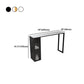 White Modern Style Table in Faux Marble and Metal with Shelf Bar Table Clearhalo 'Bar Furniture' 'Bar Tables' 'bar_tables' 'furn' 'furn_bar_tables' 'Furniture' 'furniture_bar_tables' 'Kitchen & Dining Furniture' 4537503