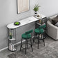White and Black Glam StyleTable in Faux Marble and Iron Milk Tea Shop Bar Table 63"L x 15.7"W x 41.3"H Black-White Without Chairs Clearhalo 'Bar Furniture' 'Bar Tables' 'bar_tables' 'furn' 'furn_bar_tables' 'Furniture' 'furniture_bar_tables' 'Kitchen & Dining Furniture' 4537525