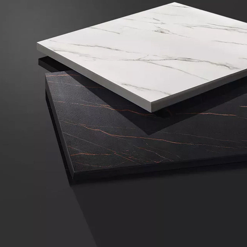 White and Black Glam StyleTable in Faux Marble and Iron Milk Tea Shop Bar Table Clearhalo 'Bar Furniture' 'Bar Tables' 'bar_tables' 'furn' 'furn_bar_tables' 'Furniture' 'furniture_bar_tables' 'Kitchen & Dining Furniture' 4537530