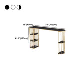 White and Black Glam StyleTable in Faux Marble and Iron Milk Tea Shop Bar Table Clearhalo 'Bar Furniture' 'Bar Tables' 'bar_tables' 'furn' 'furn_bar_tables' 'Furniture' 'furniture_bar_tables' 'Kitchen & Dining Furniture' 4537538