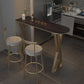 White Glam Style Table Iron and Faux Marble Milk Tea Shop Bar Table Black Without Chairs Clearhalo 'Bar Furniture' 'Bar Tables' 'bar_tables' 'furn' 'furn_bar_tables' 'Furniture' 'furniture_bar_tables' 'Kitchen & Dining Furniture' 4537539