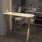 White Glam Style Table Iron and Faux Marble Milk Tea Shop Bar Table 70.9"L x 15.7"W x 41.3"H White Without Chairs Clearhalo 'Bar Furniture' 'Bar Tables' 'bar_tables' 'furn' 'furn_bar_tables' 'Furniture' 'furniture_bar_tables' 'Kitchen & Dining Furniture' 4537540