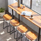Brown Modern Style Table in Solid Wood and Metal Balcony Bar Table 63"L x 23.6"W x 41.3"H Clearhalo 'Bar Furniture' 'Bar Tables' 'bar_tables' 'Furniture' 'furniture_bar_tables' 'Kitchen & Dining Furniture' 4537565