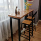Brown Modern Style Table in Pine Wood and Metal Balcony Bar Table 55.1"L x 15.7"W x 41.3"H Without Chairs Clearhalo 'Bar Furniture' 'Bar Tables' 'bar_tables' 'furn' 'furn_bar_tables' 'Furniture' 'furniture_bar_tables' 'Kitchen & Dining Furniture' 4537584