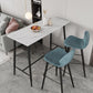 Modern Marble Pub Table with Rectangle Table Top Black Trestle Table - 42" H Clearhalo 'Bar Furniture' 'Bar Tables' 'bar_tables' 'furn' 'furn_bar_tables' 'Furniture' 'furniture_bar_tables' 'Kitchen & Dining Furniture' 4537601