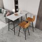 Modern Marble Pub Table with Rectangle Table Top Black Trestle Table - 42" H Clearhalo 'Bar Furniture' 'Bar Tables' 'bar_tables' 'furn' 'furn_bar_tables' 'Furniture' 'furniture_bar_tables' 'Kitchen & Dining Furniture' 4537604