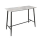 Modern Marble Pub Table with Rectangle Table Top Black Trestle Table - 42" H White-Gold Without Chairs Clearhalo 'Bar Furniture' 'Bar Tables' 'bar_tables' 'furn' 'furn_bar_tables' 'Furniture' 'furniture_bar_tables' 'Kitchen & Dining Furniture' 4537605