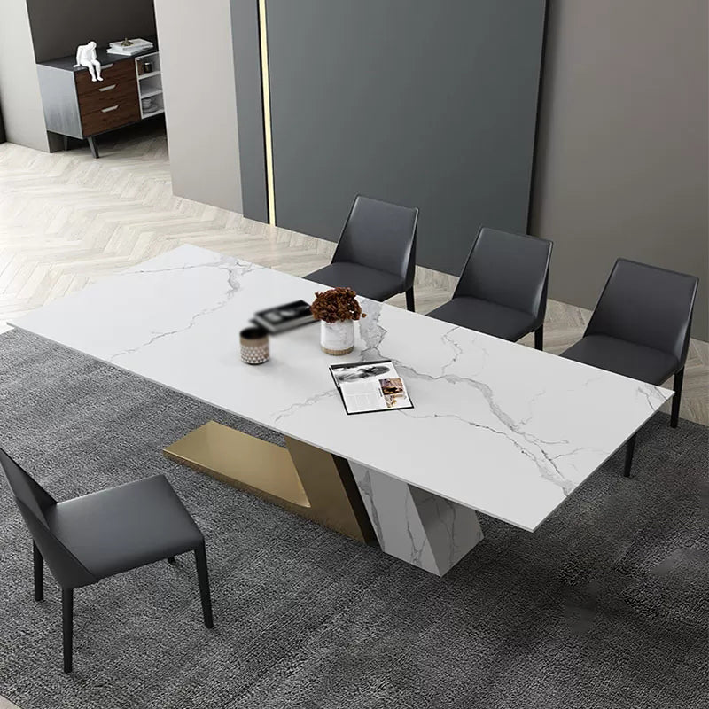 Contemporary 1/2/3/4/5/6/7 Pieces Dining Set Sintered Stone Dining Table Set 5 Pieces: Table, 4 Chairs Clearhalo 'Dining Room Sets' 'Dining Tables & Seating' 'dining_room_set' 'furn' 'furn_dining_room_set' 'Furniture' 'furniture_dining_room_set' 'Kitchen & Dining Furniture' 'kitchen&dining_furn' 'kitchen' 4537614