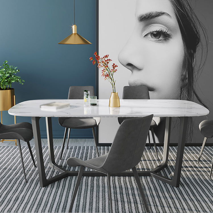 Modern 1/4/6/7 Pieces Dining Set Sintered Stone Dining Table Set for Home Clearhalo 'Dining Room Sets' 'Dining Tables & Seating' 'dining_room_set' 'furn' 'furn_dining_room_set' 'Furniture' 'furniture_dining_room_set' 'Kitchen & Dining Furniture' 'kitchen&dining_furn' 'kitchen' 4537651