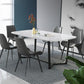 Modern 1/4/6/7 Pieces Dining Set Sintered Stone Dining Table Set for Home 6 Pieces: Table, 5 Chairs Clearhalo 'Dining Room Sets' 'Dining Tables & Seating' 'dining_room_set' 'furn' 'furn_dining_room_set' 'Furniture' 'furniture_dining_room_set' 'Kitchen & Dining Furniture' 'kitchen&dining_furn' 'kitchen' 4537652