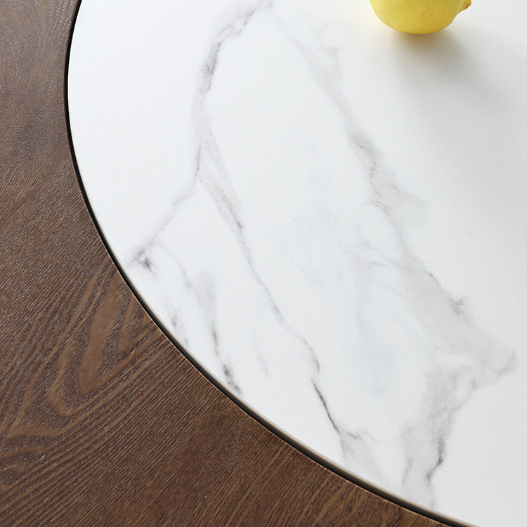 Modern 1/4/5/7 Pieces Dining Set Sintered Stone Dining Table Set with Wood Legs for Home Clearhalo 'Dining Room Sets' 'Dining Tables & Seating' 'dining_room_set' 'furn' 'furn_dining_room_set' 'Furniture' 'furniture_dining_room_set' 'Kitchen & Dining Furniture' 'kitchen&dining_furn' 'kitchen' 4537690