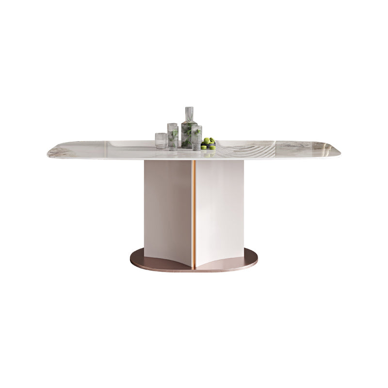 dern 1/2/3/5/7 Pieces Dining Set Sintered Stone Dining Table Set with Leather Chairs White 71"L x 31"W Clearhalo 'Dining Room Sets' 'Dining Tables & Seating' 'dining_room_set' 'furn' 'furn_dining_room_set' 'Furniture' 'furniture_dining_room_set' 'Kitchen & Dining Furniture' 'kitchen&dining_furn' 'kitchen' 4537698