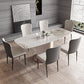 dern 1/2/3/5/7 Pieces Dining Set Sintered Stone Dining Table Set with Leather Chairs 7 Pieces: Table, 6 Chairs Clearhalo 'Dining Room Sets' 'Dining Tables & Seating' 'dining_room_set' 'furn' 'furn_dining_room_set' 'Furniture' 'furniture_dining_room_set' 'Kitchen & Dining Furniture' 'kitchen&dining_furn' 'kitchen' 4537699