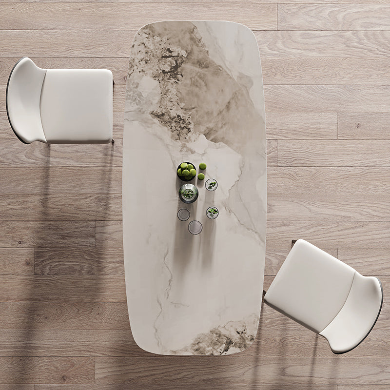 dern 1/2/3/5/7 Pieces Dining Set Sintered Stone Dining Table Set with Leather Chairs 3 Pieces: Table, 2 Chairs Clearhalo 'Dining Room Sets' 'Dining Tables & Seating' 'dining_room_set' 'furn' 'furn_dining_room_set' 'Furniture' 'furniture_dining_room_set' 'Kitchen & Dining Furniture' 'kitchen&dining_furn' 'kitchen' 4537701